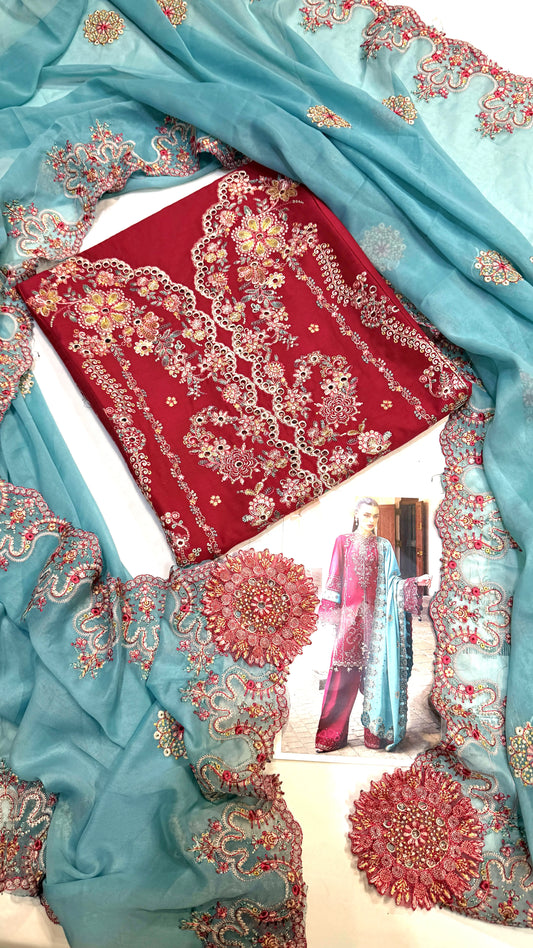 HUSSAIN REHAR LAWN RIVIERA 3 Piece Embroidered