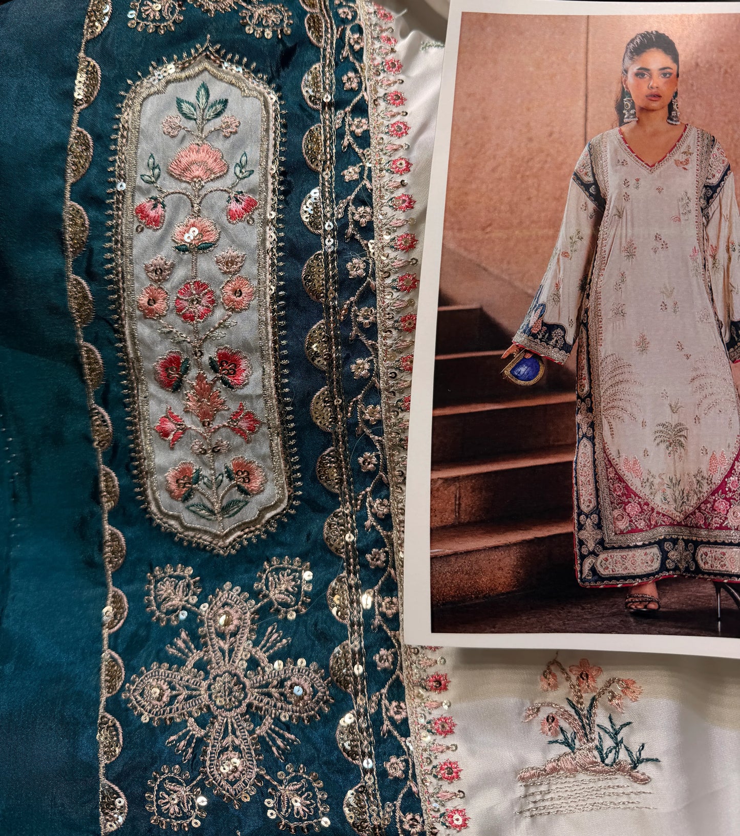 ETHNC SILK E-1046 KAFTAN 2PC