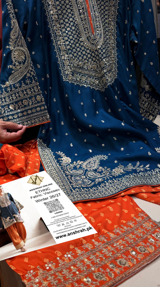 ETHNC KURTA SET VISCOSE E-1093 2PC