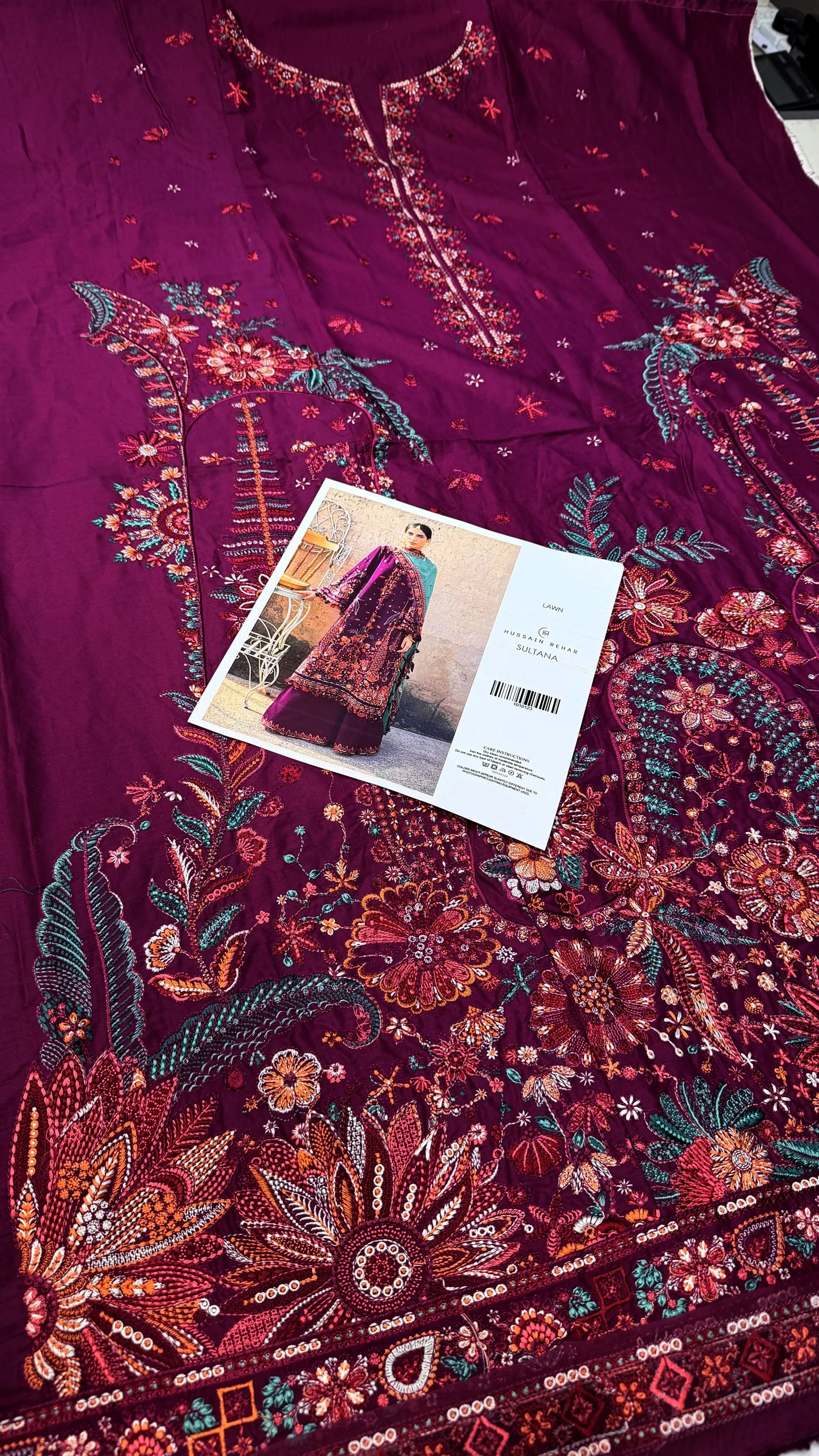 HUSSAIN REHAR SULTANA Lawn 3 PC Embroidered