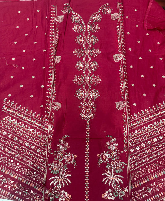 HUSSAIN REHAR LAWN CHASHME BAHAR MAROON