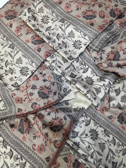 PEACH WOOL INPRINT SHAWL 07