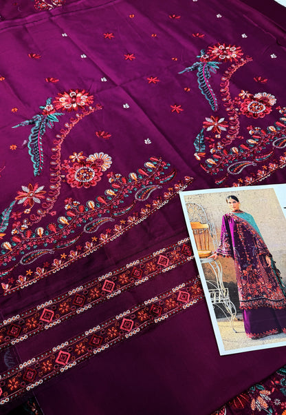 HUSSAIN REHAR SULTANA Lawn 3 PC Embroidered