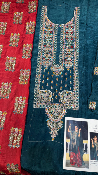 HUSSAIN REHAR RAW SILK BERYL