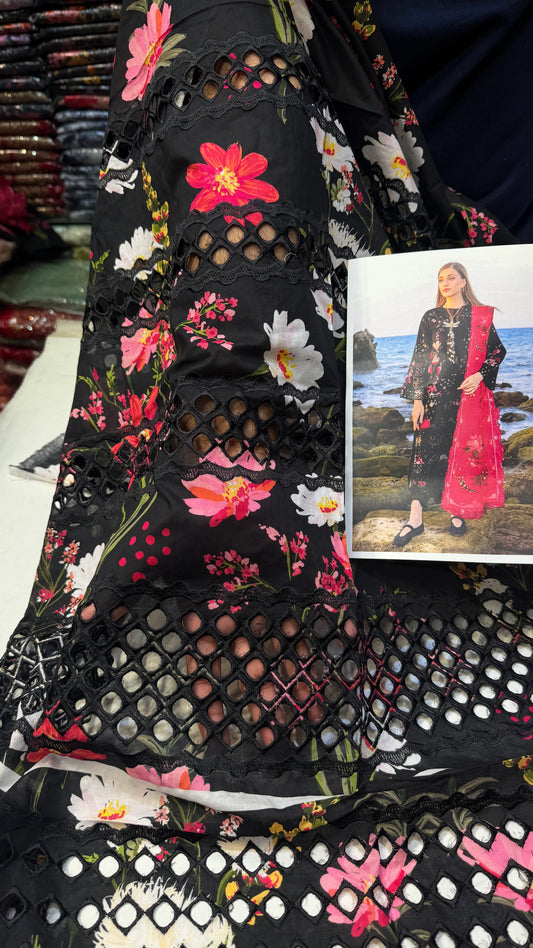 CRIMSON LAWN PRINTED D4