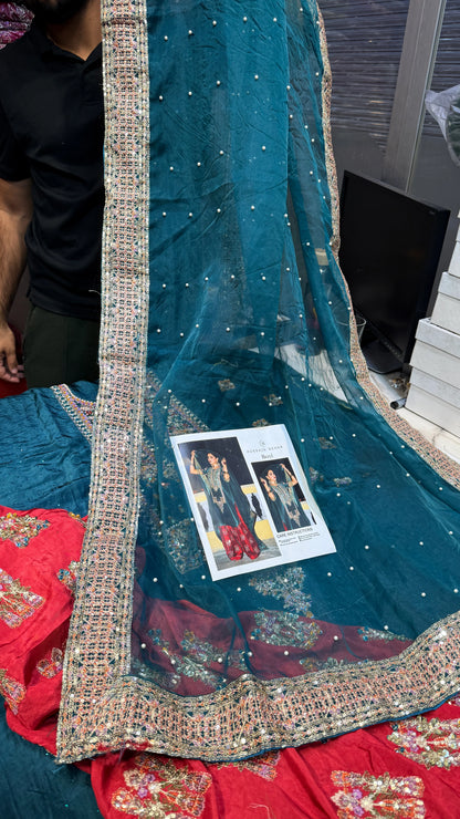 HUSSAIN REHAR RAW SILK BERYL