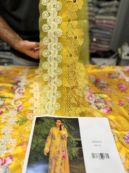ANEELAS SILK PRINT YELLOW