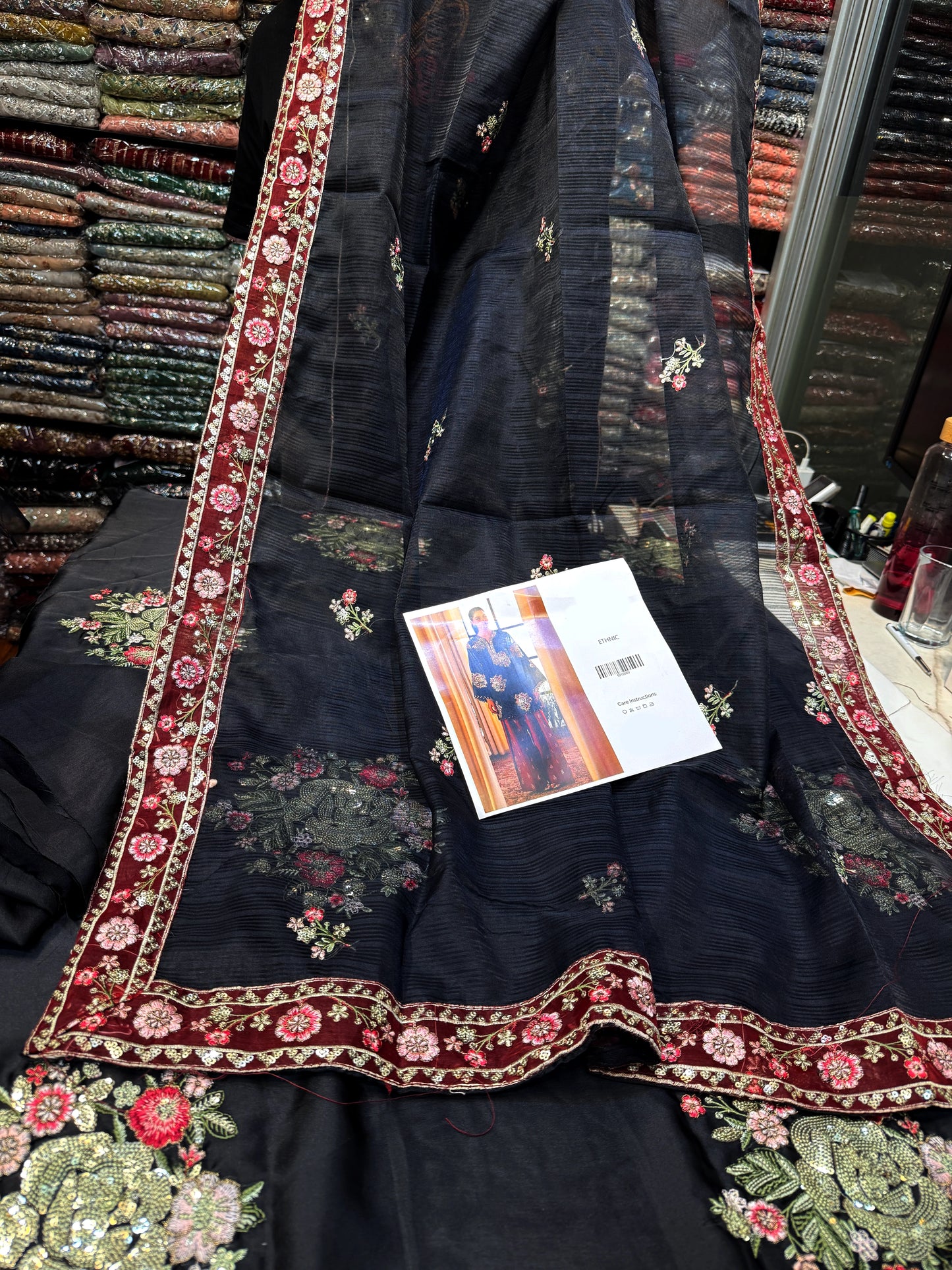 ETHNC SILK EMB BLACK