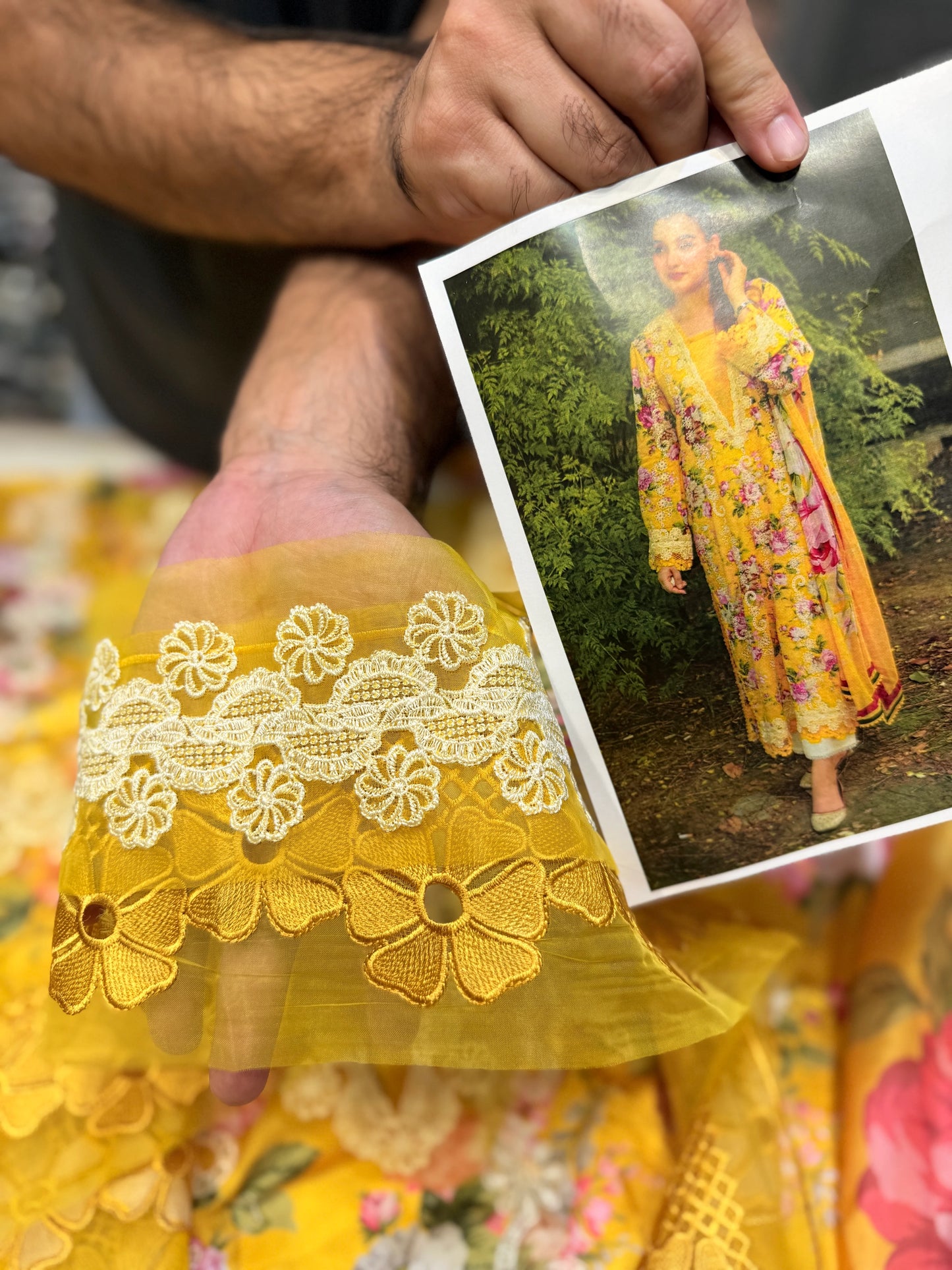 ANEELAS SILK PRINT YELLOW