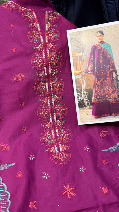 HUSSAIN REHAR SULTANA Lawn 3 PC Embroidered