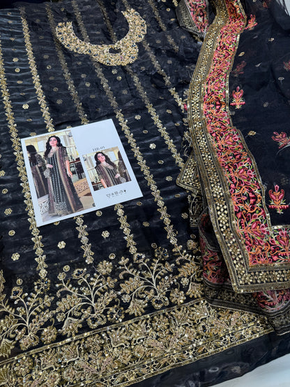 HARIS SHAKEEL SHISHA SILK 2PC GOLD (Delivery Time 7 Days)