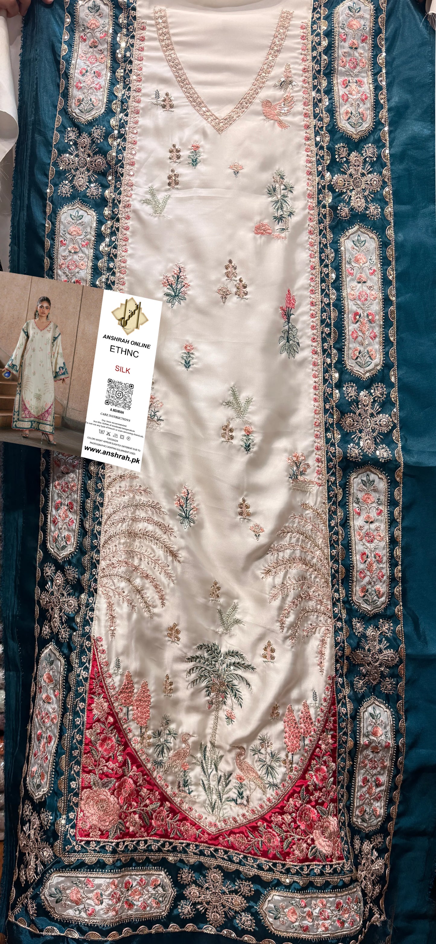 ETHNC SILK E-1046 KAFTAN 2PC