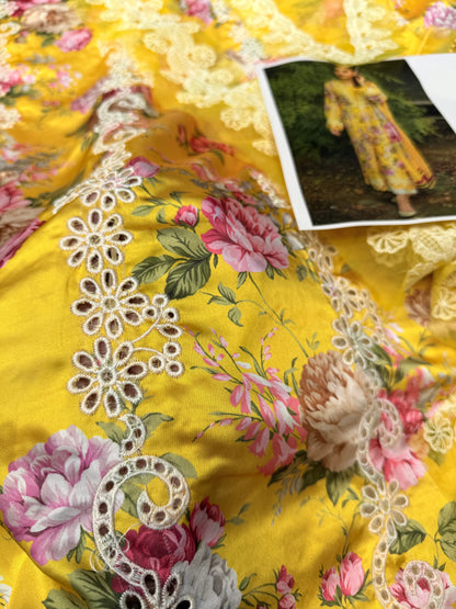 ANEELAS SILK PRINT YELLOW