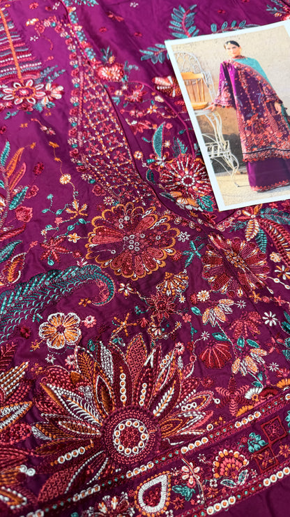 HUSSAIN REHAR SULTANA Lawn 3 PC Embroidered