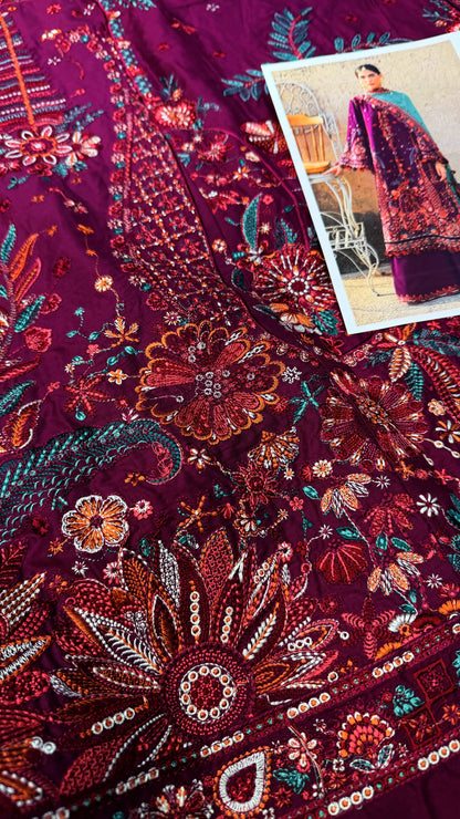 HUSSAIN REHAR SULTANA Lawn 3 PC Embroidered