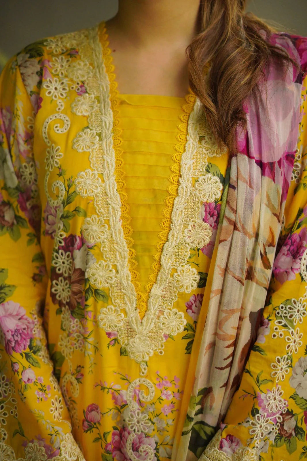 ANEELAS SILK PRINT YELLOW