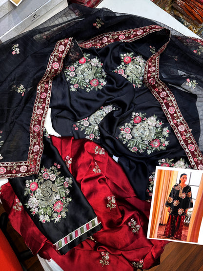 ETHNC SILK EMB BLACK