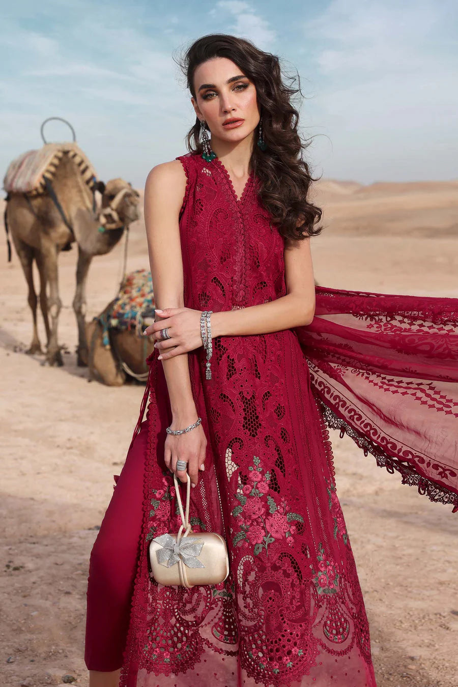 MARIA B MB D-2504 MAROON BANADORA LAWN