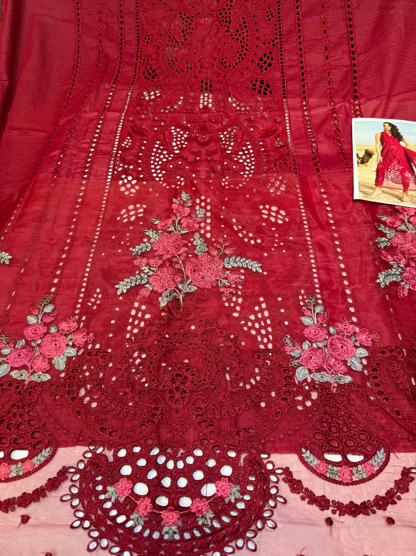 MARIA B MB D-2504 MAROON BANADORA LAWN