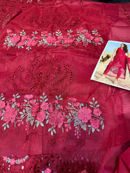 MARIA B MB D-2504 MAROON BANADORA LAWN