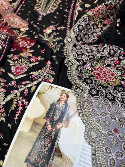QALAMQAR LAWN FK-15 HANNAH BLACK