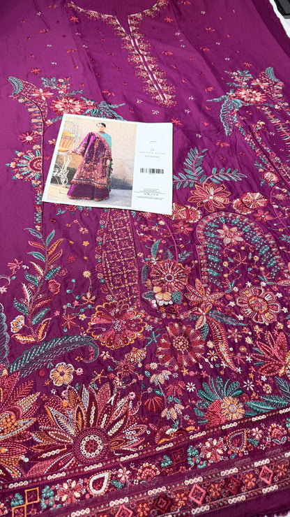 HUSSAIN REHAR SULTANA Lawn 3 PC Embroidered