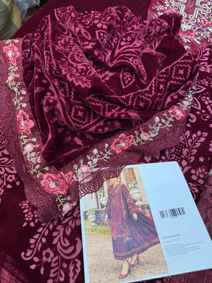 VELVET PALACHI 3PC MBP  Maroon