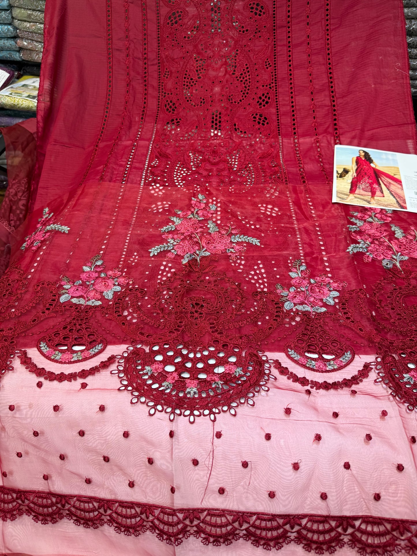 MARIA B MB D-2504 MAROON BANADORA LAWN