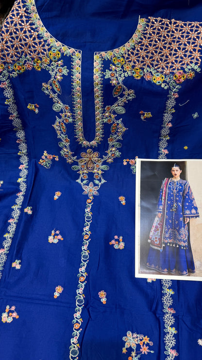 HUSSAIN REHAR ZARQA LAWN 3 Pc Embroidered