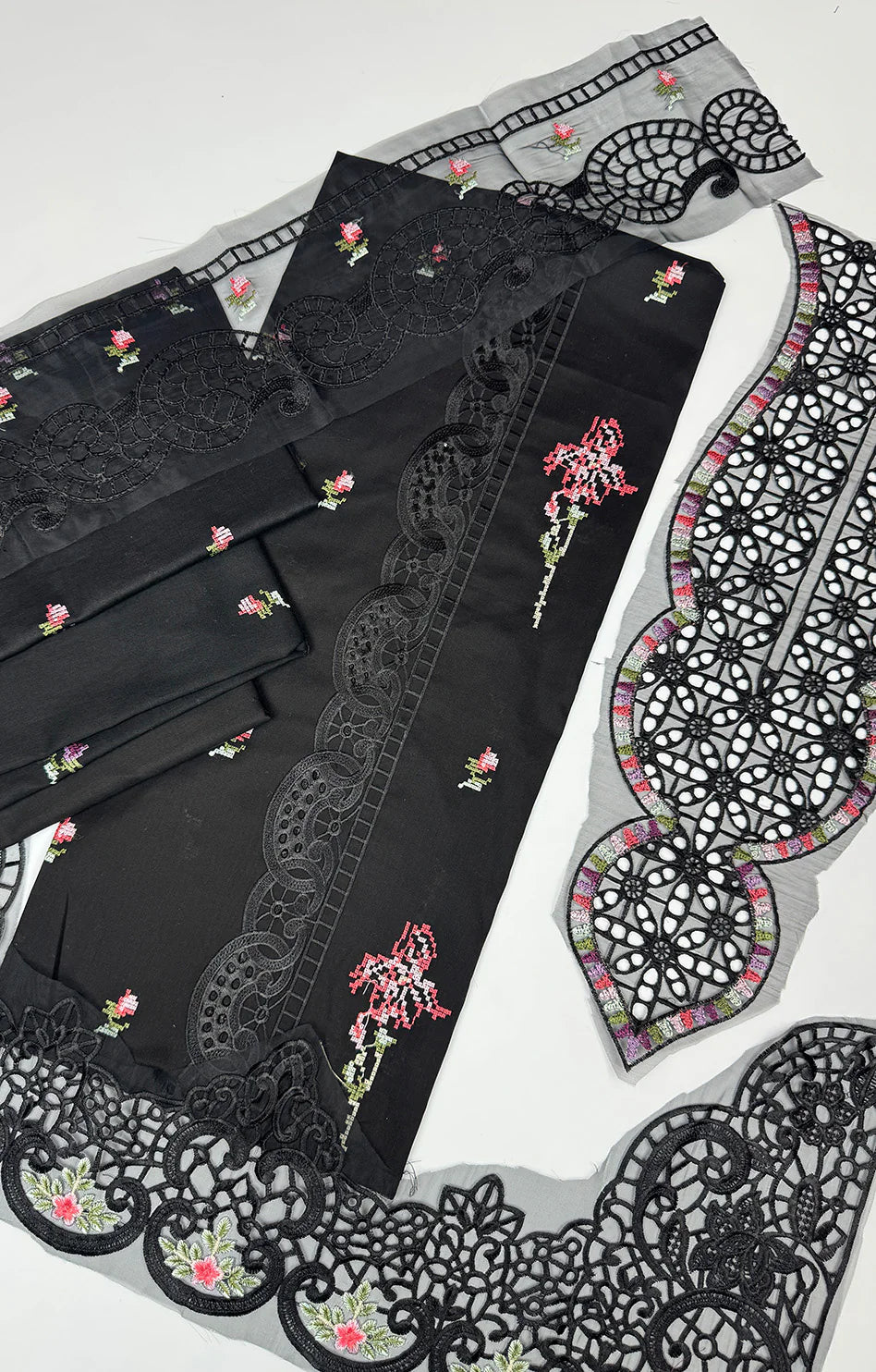 ANEELAS BLACK LAWN 2PC