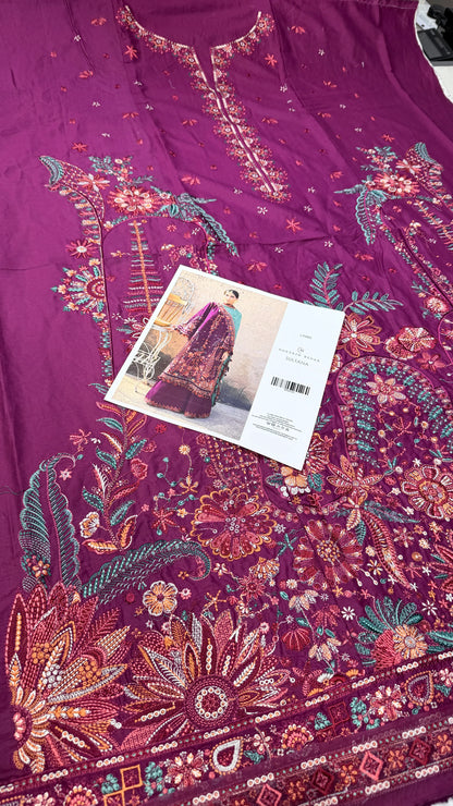 HUSSAIN REHAR SULTANA Lawn 3 PC Embroidered