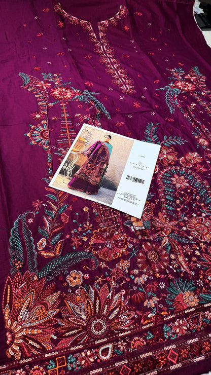 HUSSAIN REHAR SULTANA Lawn 3 PC Embroidered