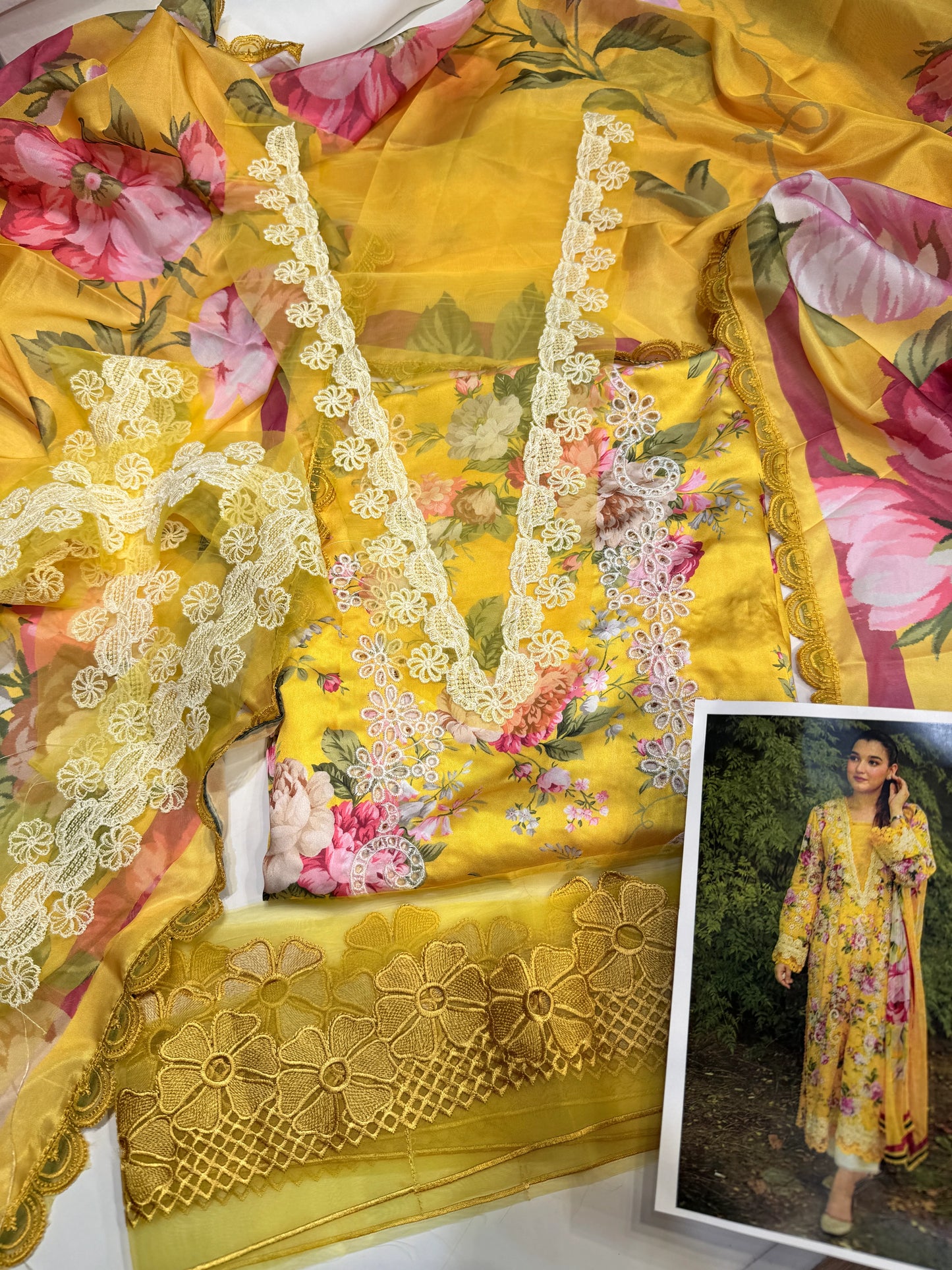 ANEELAS SILK PRINT YELLOW