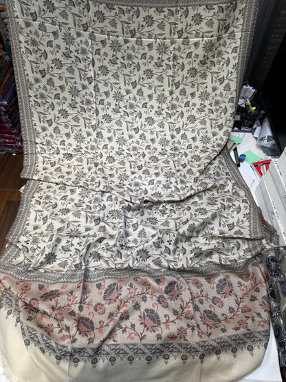 PEACH WOOL INPRINT SHAWL 07