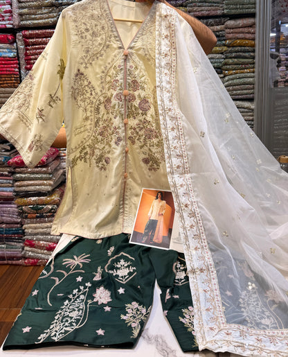 ETHNC KURTA SET VISCOSE E-1134 3PC
