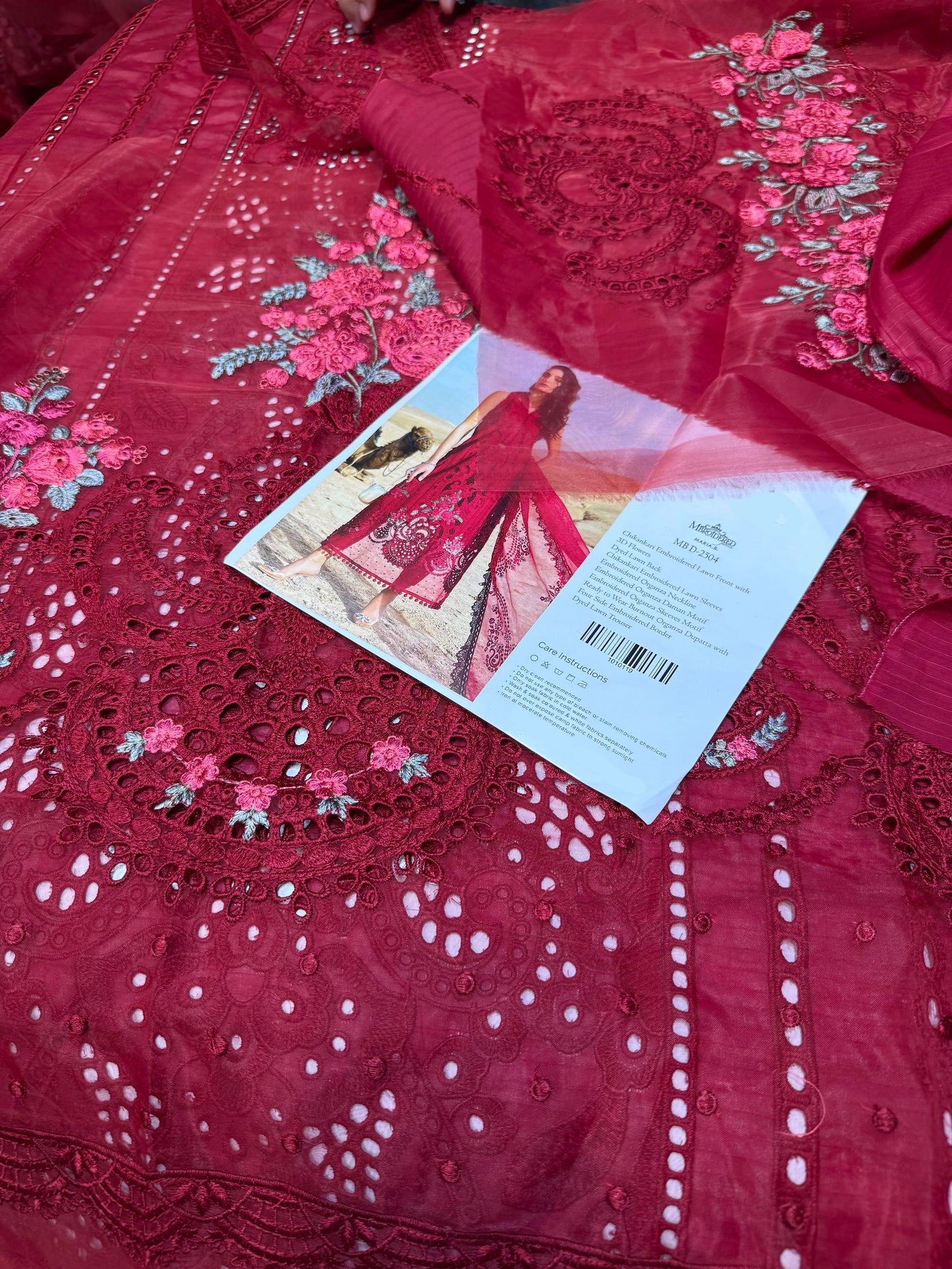 MARIA B MB D-2504 MAROON BANADORA LAWN