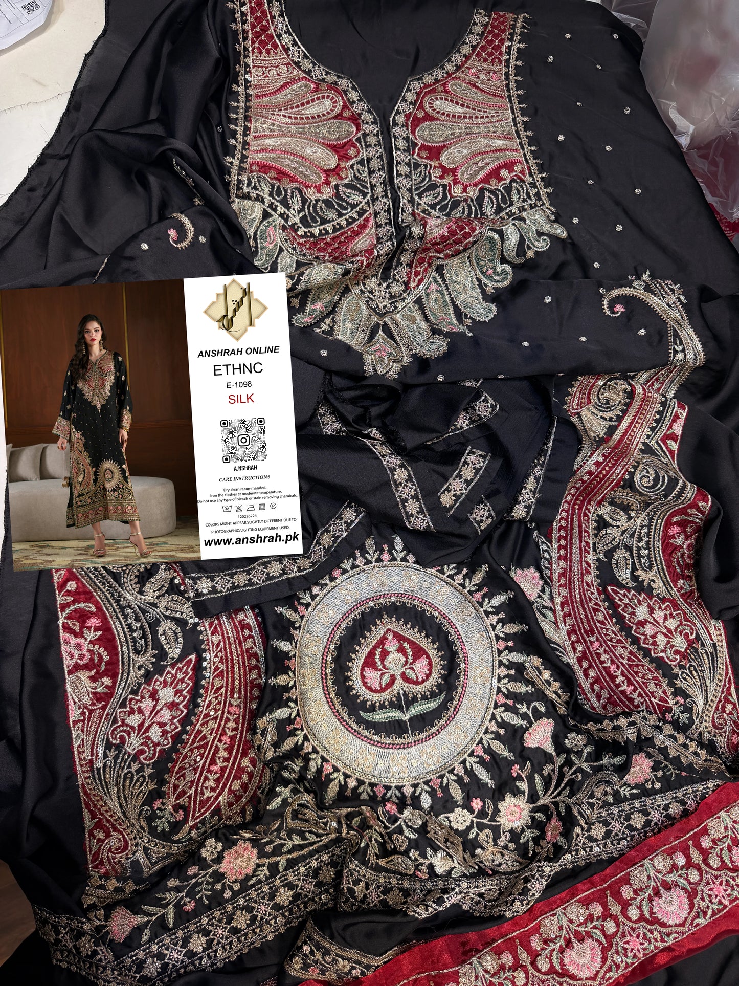 ETHNC SILK E-1098 KAFTAN 2PC