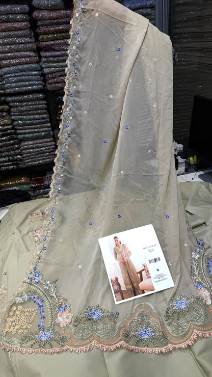 QALAMKAR LAWN SB-08  3 Piece Embroidered