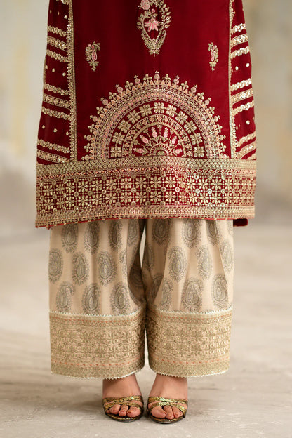 ETHNC KURTA SET 2Pc E-305 CRIMSON RED