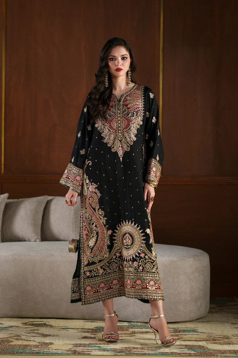 ETHNC SILK E-1098 KAFTAN 2PC