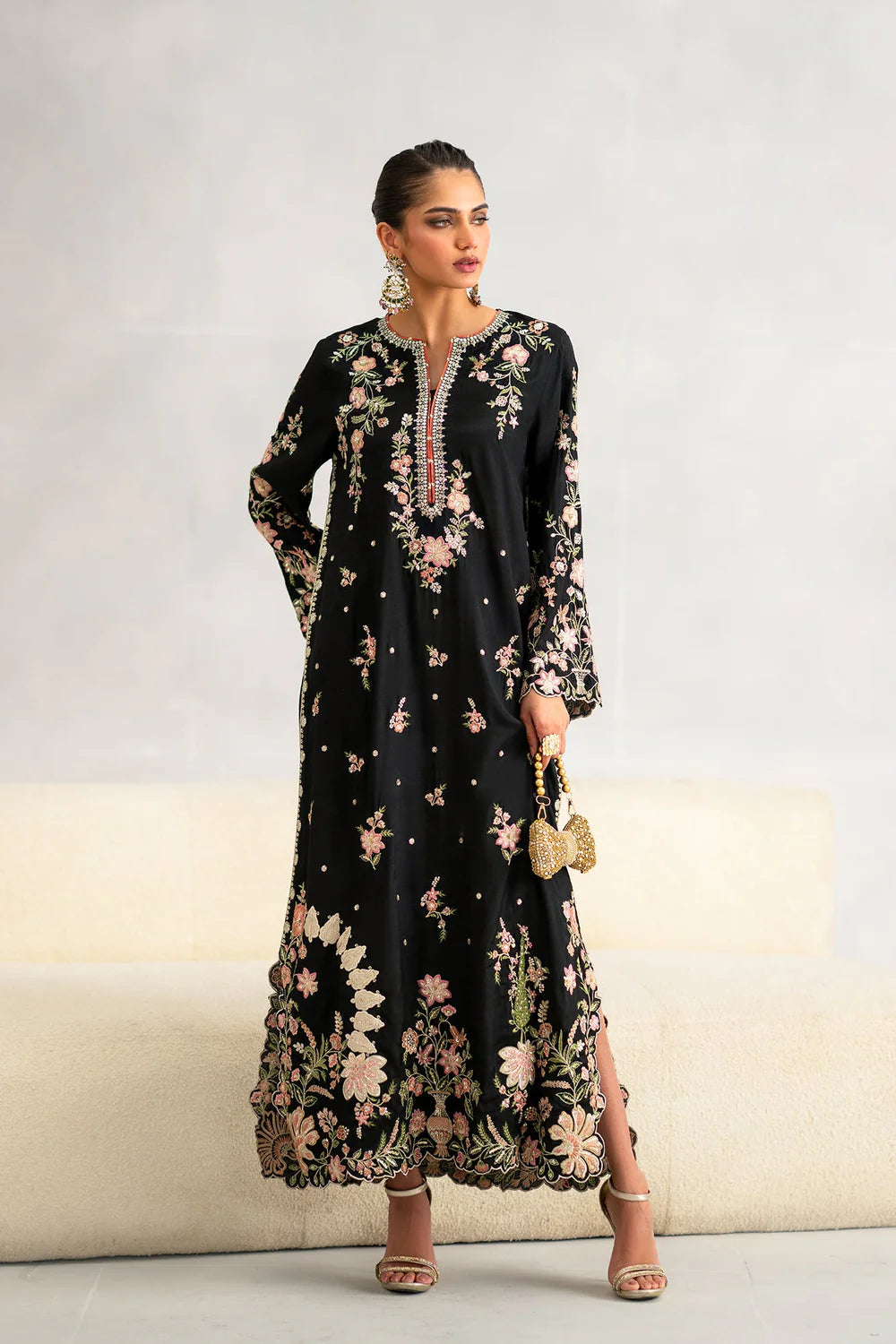 ETHNC SILK E-104 KAFTAN 2PC