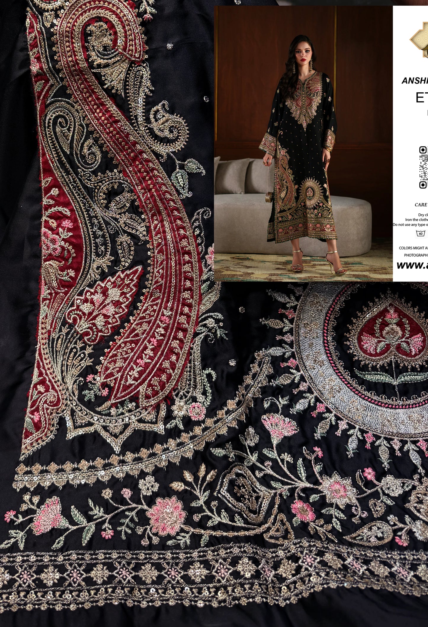 ETHNC SILK E-1098 KAFTAN 2PC