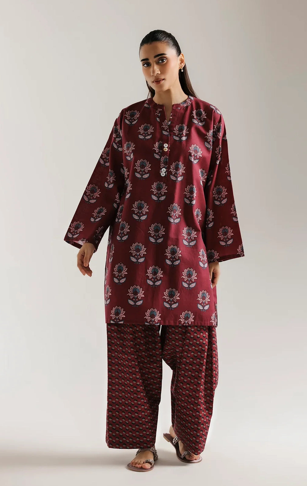 ETHNC PRINTED SUIT E9802  Stitch  Pc