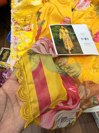 ANEELAS SILK PRINT YELLOW