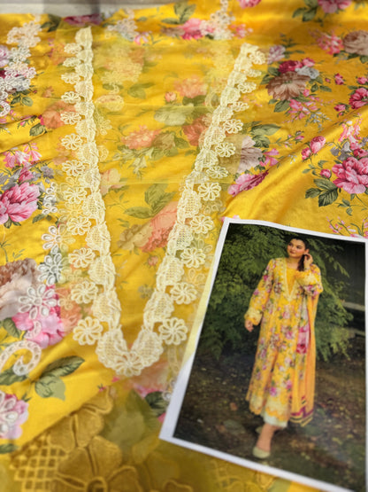 ANEELAS SILK PRINT YELLOW