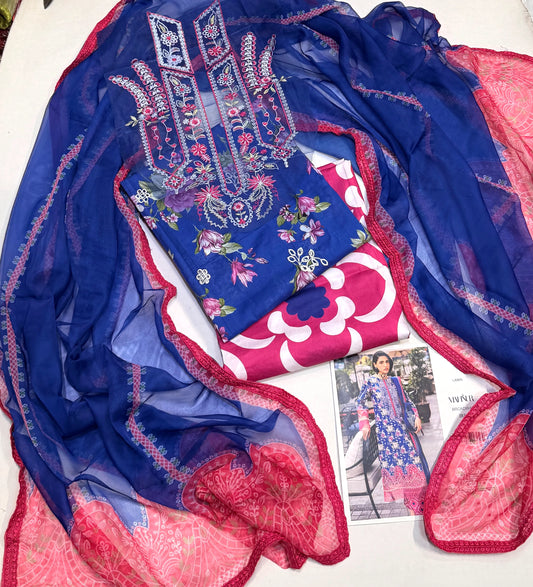 MAHNUR LAWN BLUE