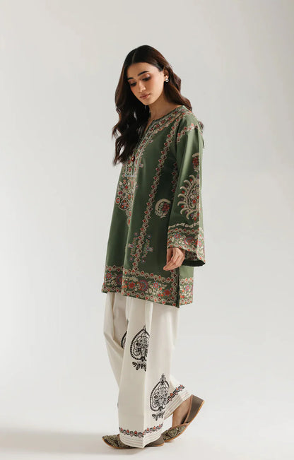 ETHNC KURTA SET TEAL 2PC