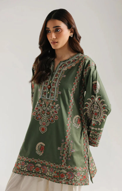 ETHNC KURTA SET TEAL 2PC