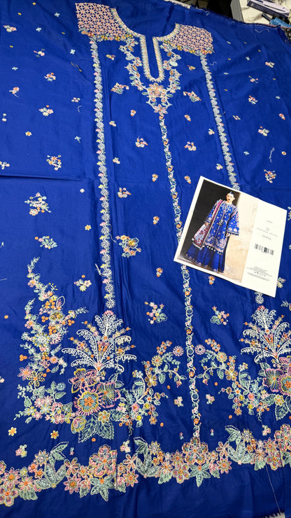 HUSSAIN REHAR ZARQA LAWN 3 Pc Embroidered