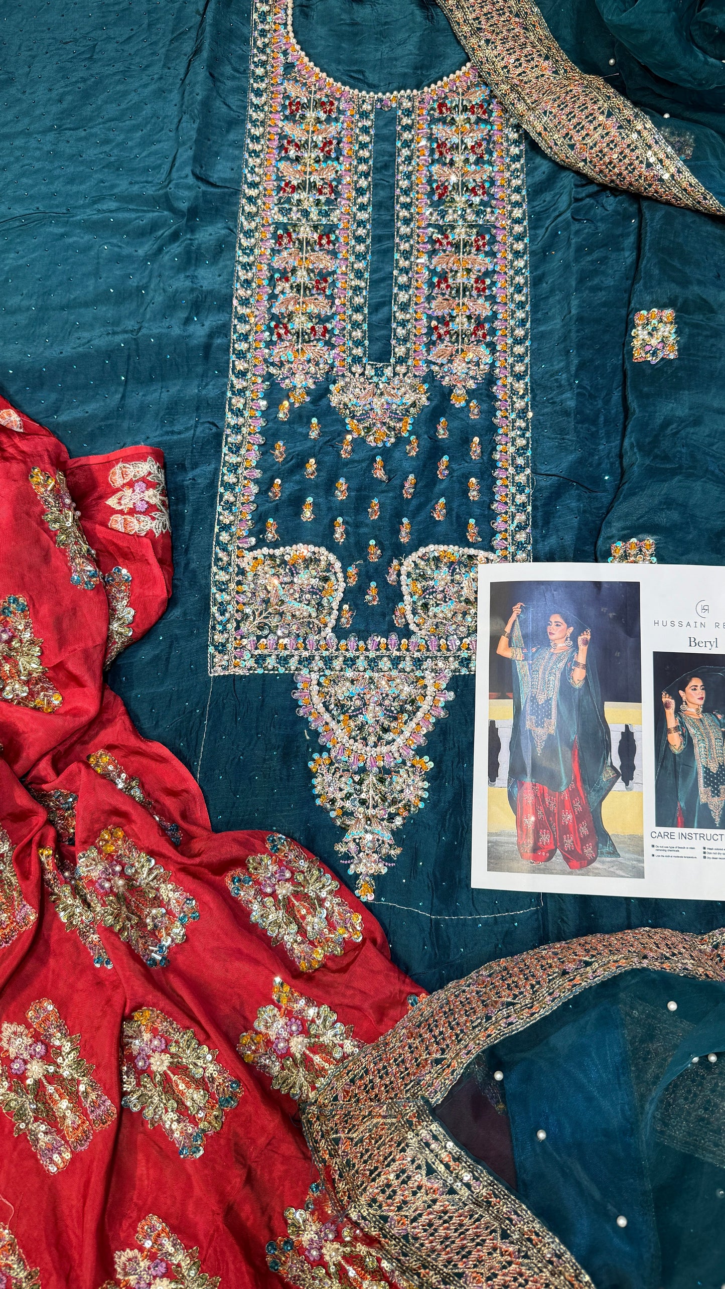 HUSSAIN REHAR RAW SILK BERYL